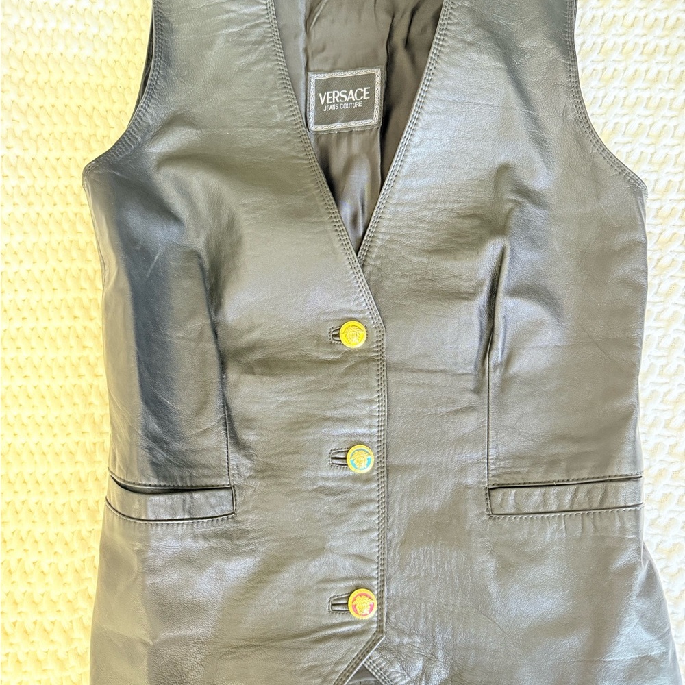 Versace Black Vest with Fitted Silhouette